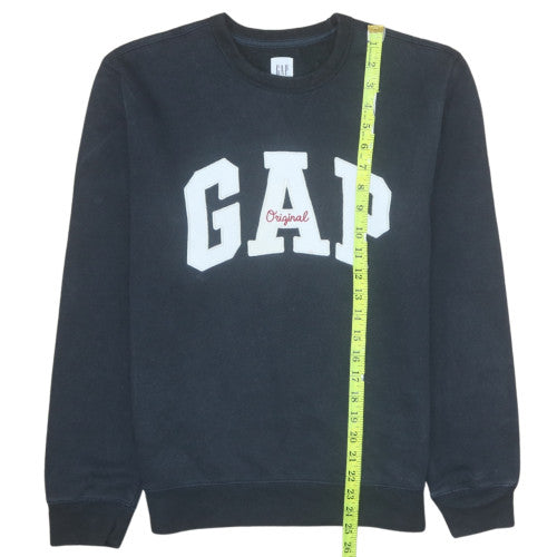 GAP Men's Black Crew Neck Logo Pullover Sweatshirt Size S