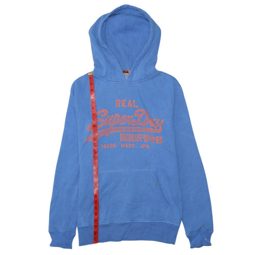 Superdry Men's Blue Pullover Hoodie Medium Vintage Logo