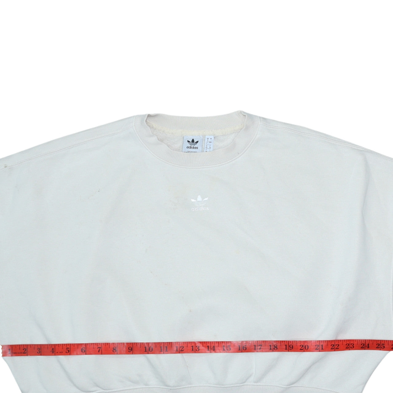 Adidas Women Beige Crew Neck Pullover Sweatshirt UK 8