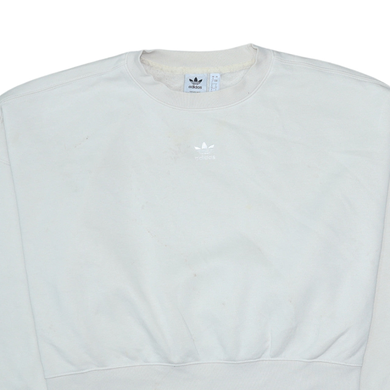 Adidas Women Beige Crew Neck Pullover Sweatshirt UK 8