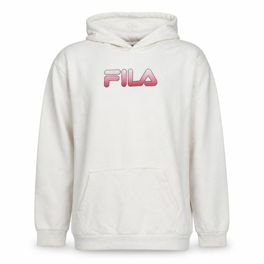 Fila Mens White Pullover Hoodie 2XL Graphic Logo Sweatshirt