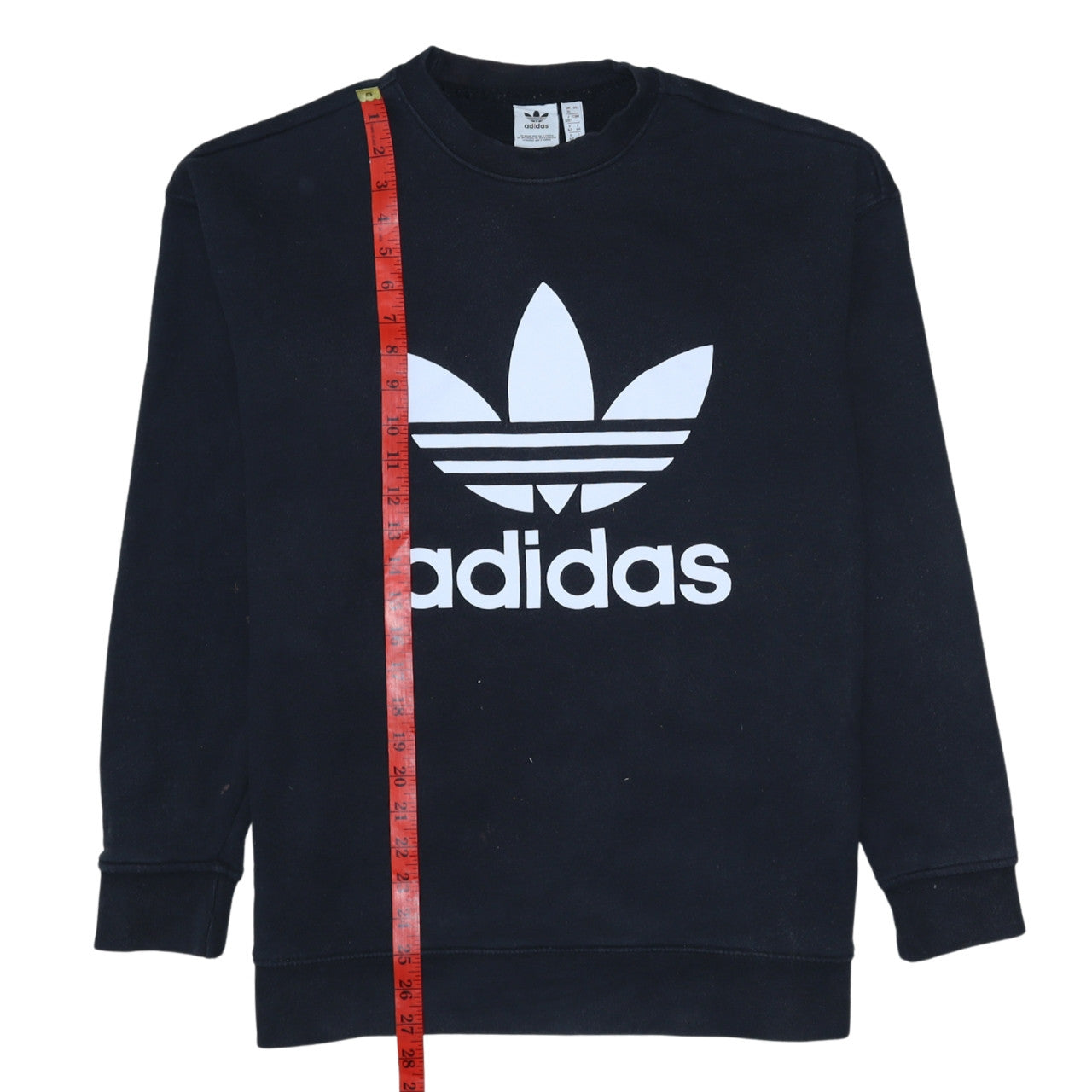 Adidas Womens Black Crew Neck Long Sleeve Logo Pullover Sweatshirt UK 16