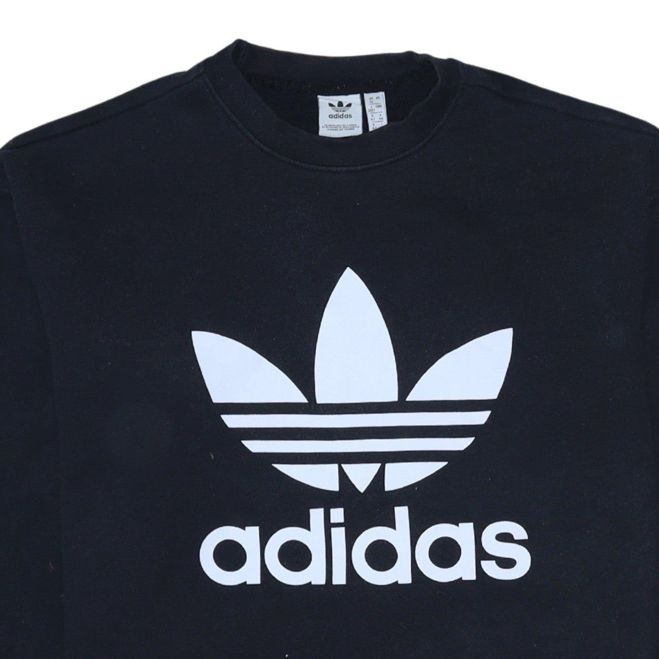 Adidas Womens Black Crew Neck Long Sleeve Logo Pullover Sweatshirt UK 16
