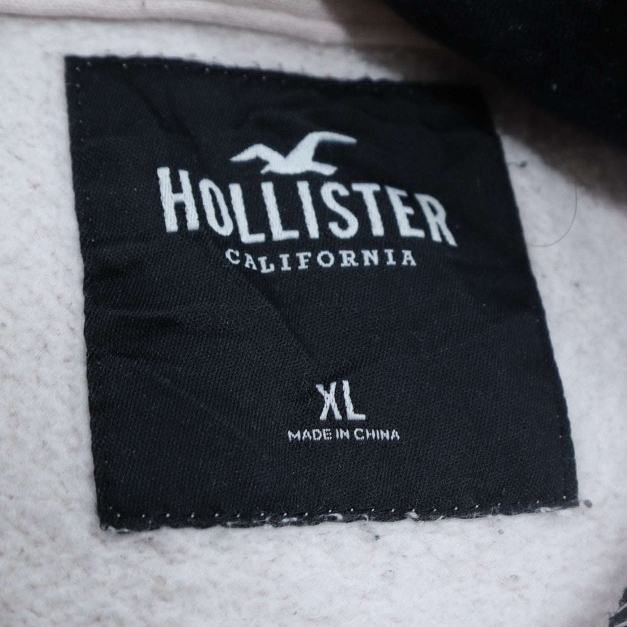 Hollister Womens White Hooded Pullover Sweatshirt XL Cotton Blend