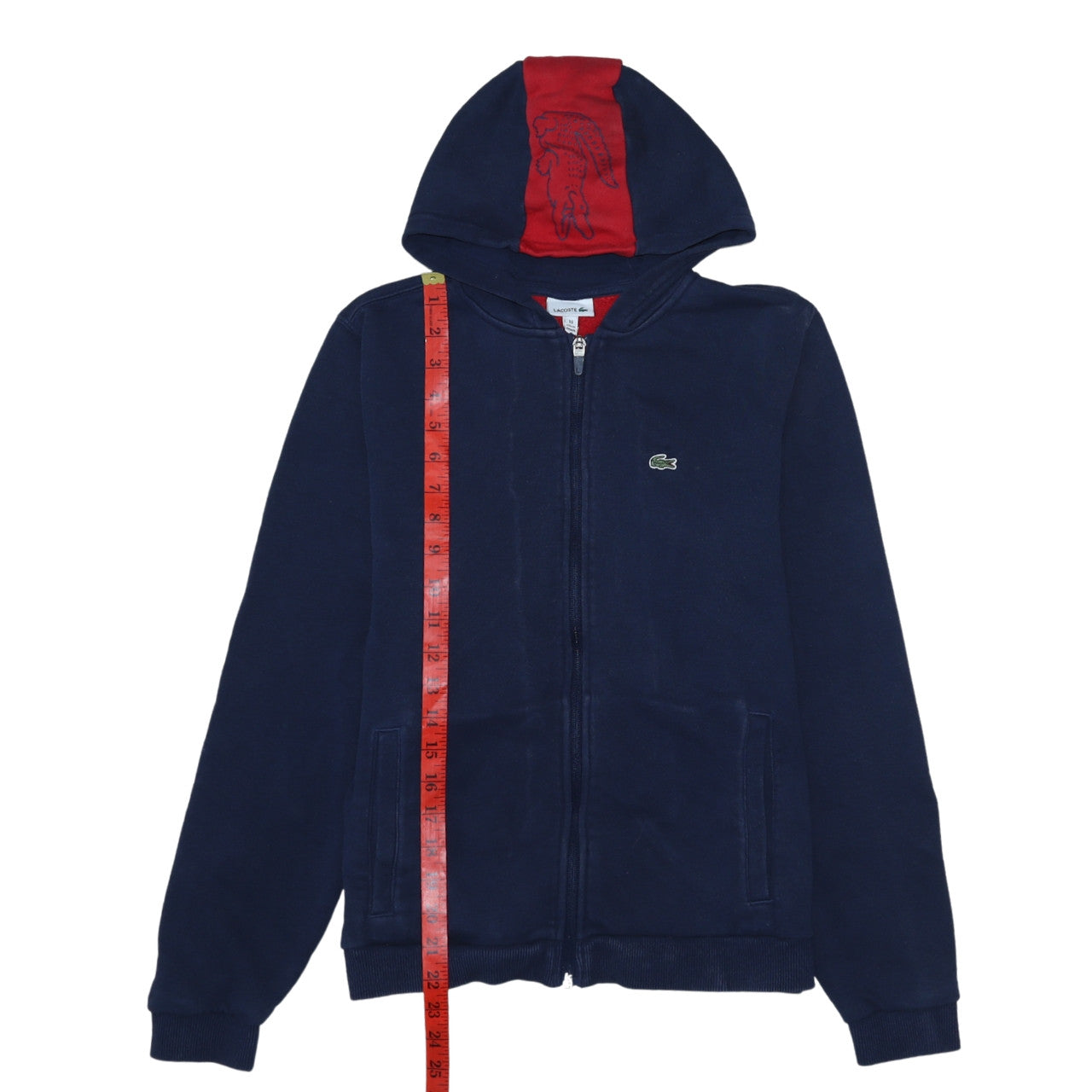 Lacoste Teens Blue Full Zip Hoodie Size 16 Cotton Blend