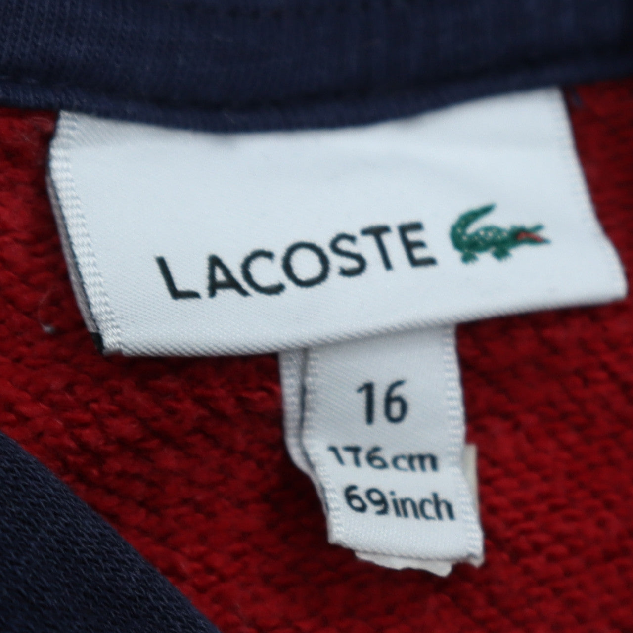 Lacoste Teens Blue Full Zip Hoodie Size 16 Cotton Blend