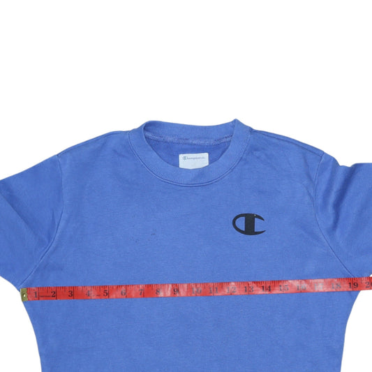 Champion Men's Blue L Pullover Crew Neck Logo Sweatshirt