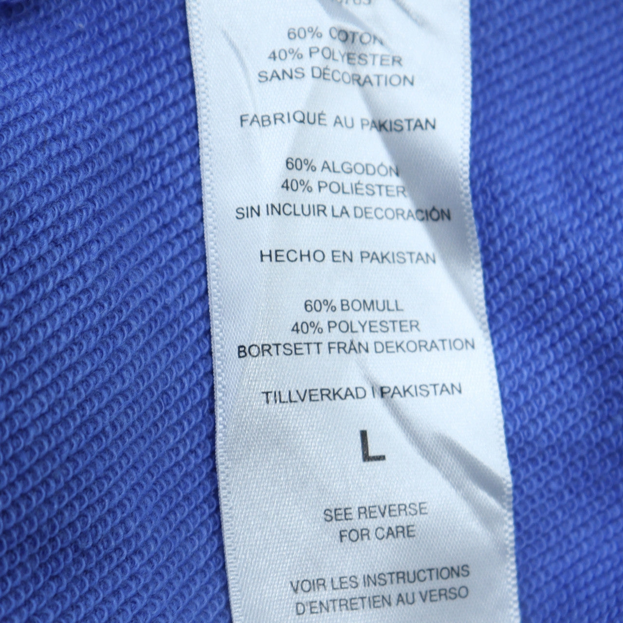 Champion Men's Blue L Pullover Crew Neck Logo Sweatshirt