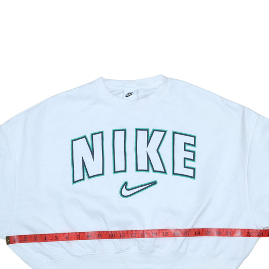 Nike Teens White Pullover Sweatshirt L 146-156cm Logo Crew Neck