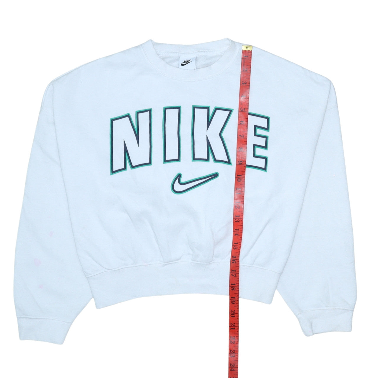 Nike Teens White Pullover Sweatshirt L 146-156cm Logo Crew Neck