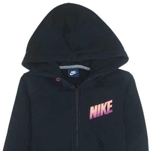 Nike Womens Black Full Zip Hoodie Size M Cotton Blend Lined