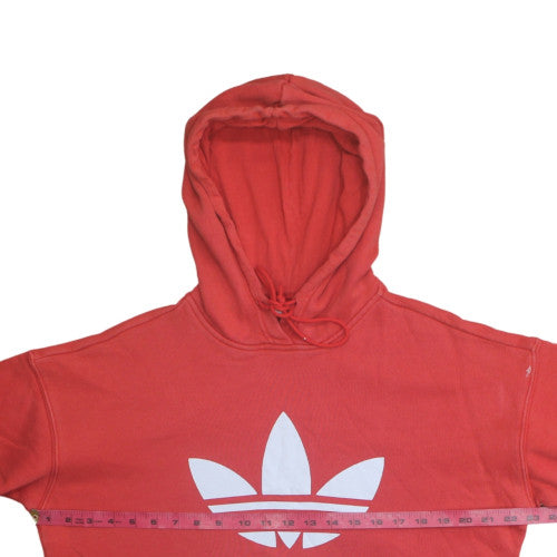 Adidas Womens Red Pullover Hoodie Size 12 Graphic Trefoil Logo