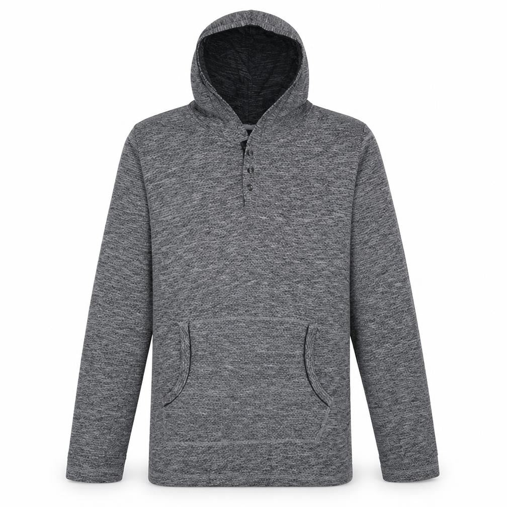 Lee Mens Grey Henley Hoodie Large Cotton Blend Pullover