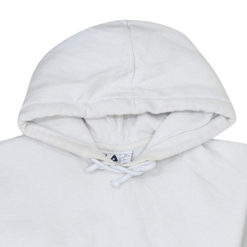 FILA Women's White Hoodie Small Pullover Logo Cotton Blend