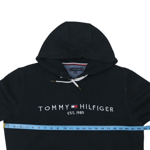 Tommy Hilfiger Mens Black XL Pullover Hoodie with Logo Design