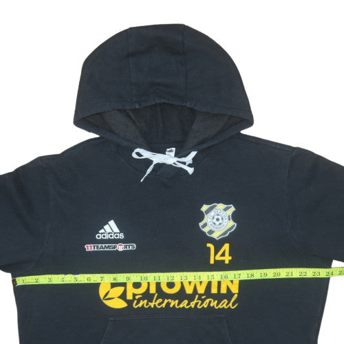 Adidas Men’s Black Pullover Hoodie L Sports Graphic Fleece Sweatshirt