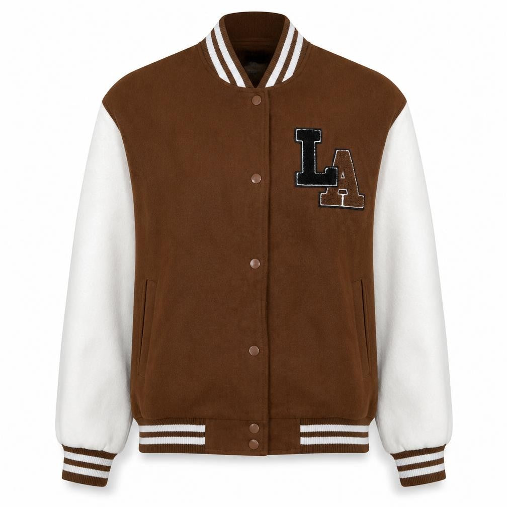 Jennyfer Women's Brown Varsity Jacket Size S LA College Style