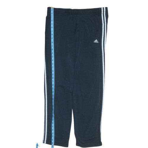 Adidas Men Black S Track Pants Fleece Regular Fit Side Stripe