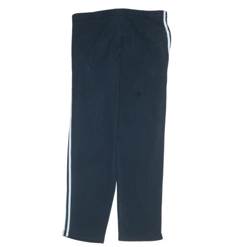 Adidas Men Black S Track Pants Fleece Regular Fit Side Stripe