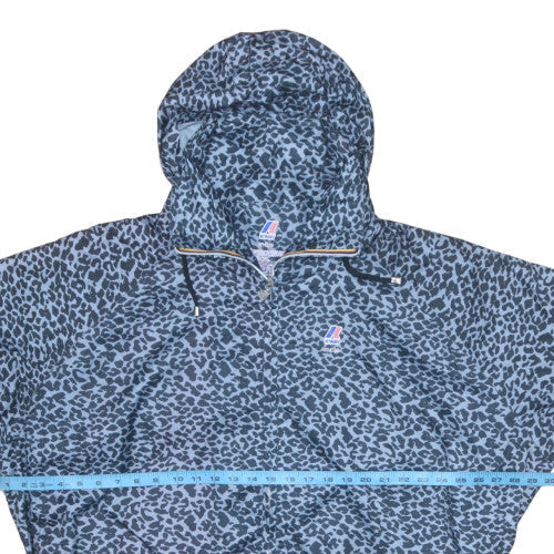 K-Way x Maje Women’s Blue Animal Print Hooded Windbreaker Jacket S