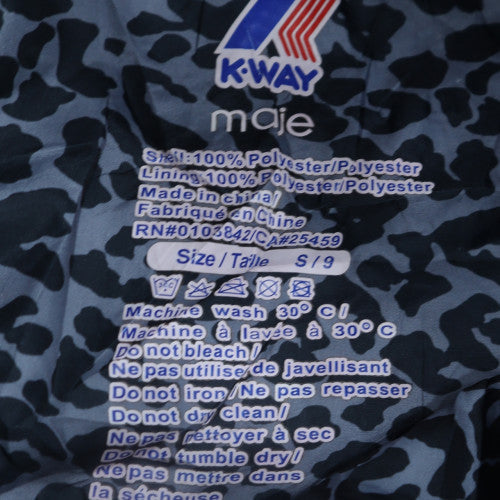 K-Way x Maje Women’s Blue Animal Print Hooded Windbreaker Jacket S