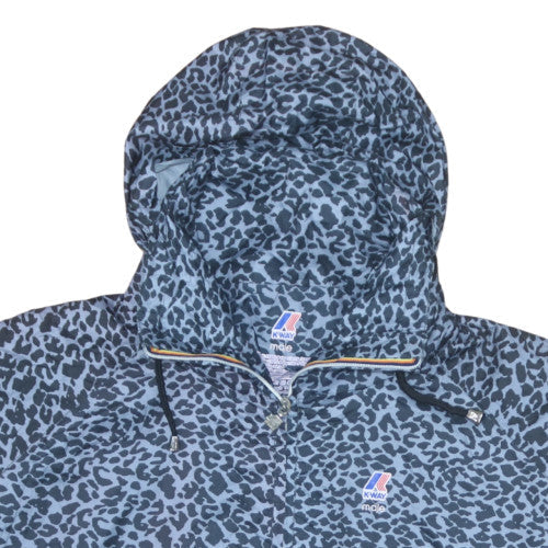 K-Way x Maje Women’s Blue Animal Print Hooded Windbreaker Jacket S