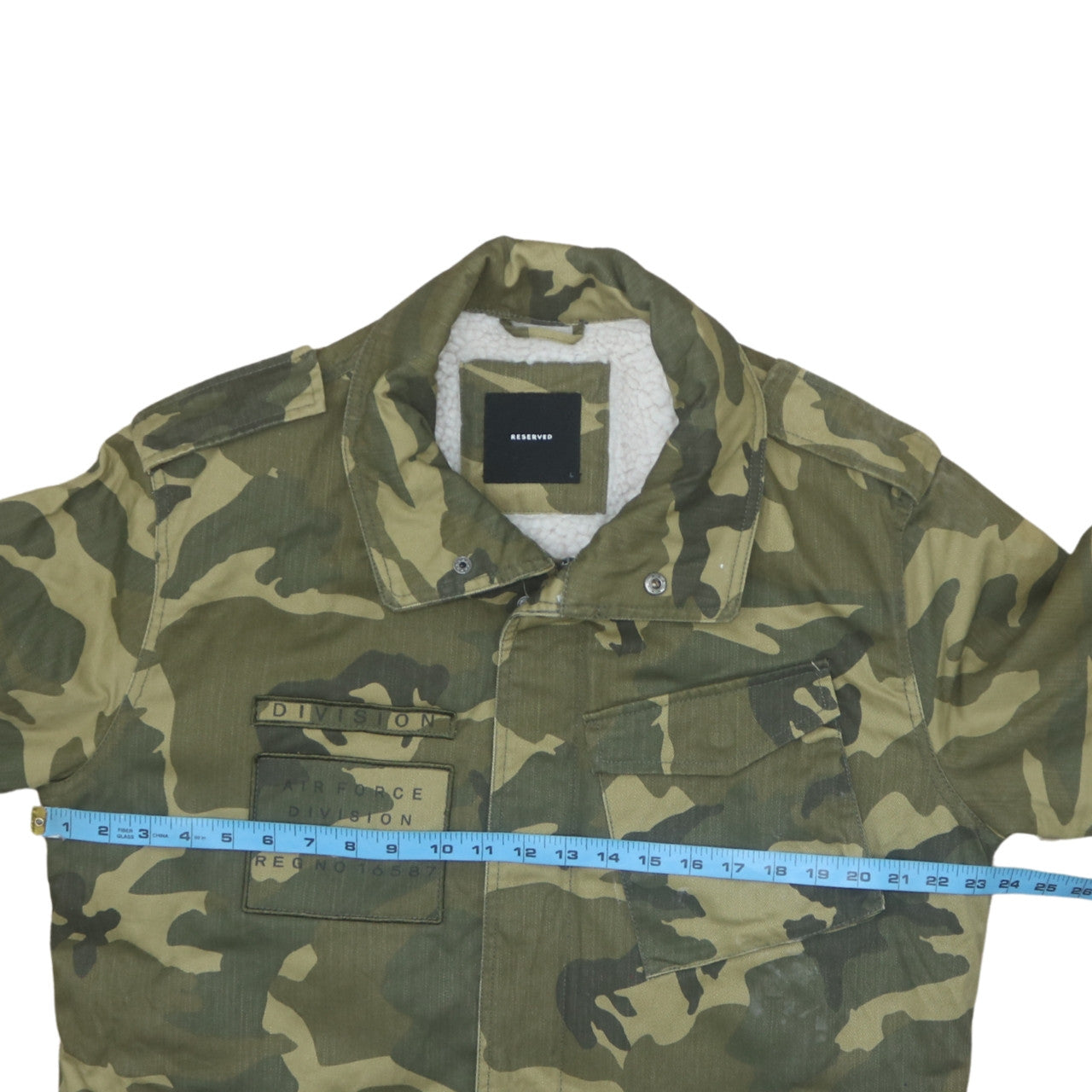 Reserved Men's Green Camouflage Military Long Coat Size L