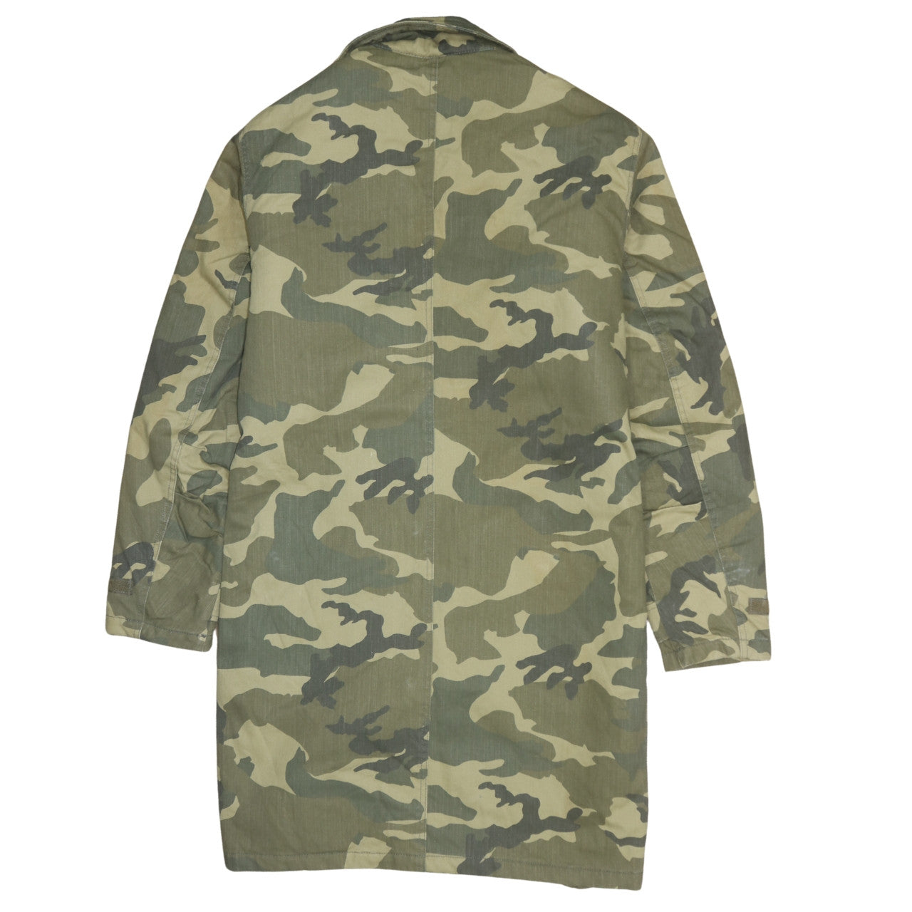 Reserved Men's Green Camouflage Military Long Coat Size L