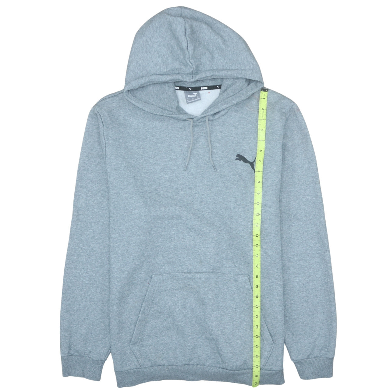 Puma Men's Grey Pullover Hoodie 2XL Regular Fit Logo Fleece Sweatshirt