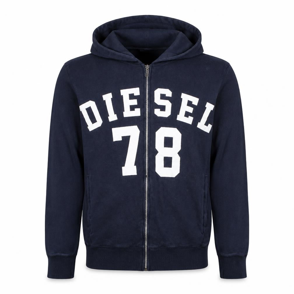 Diesel Men's Blue Full Zip Hoodie Size S College Style