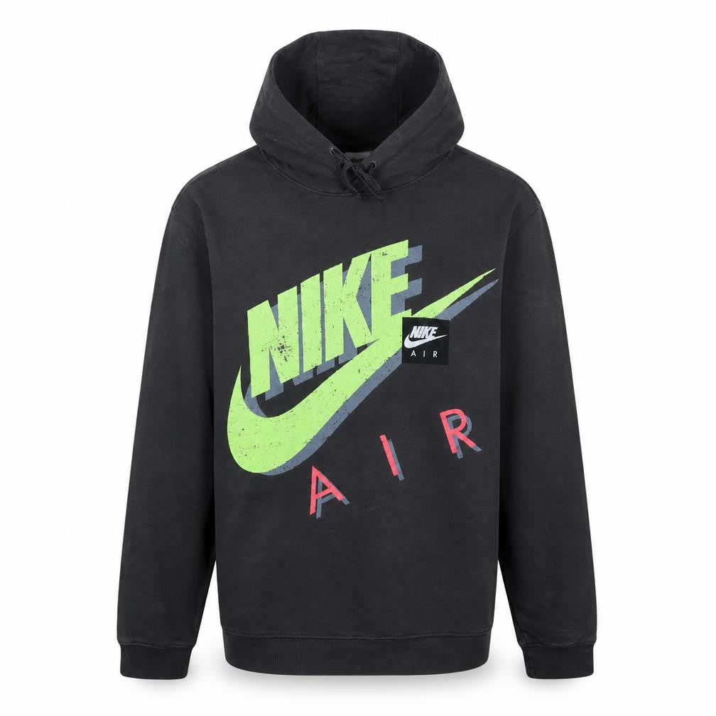 Nike Men's Black Small Pullover Hoodie with Retro Air Logo