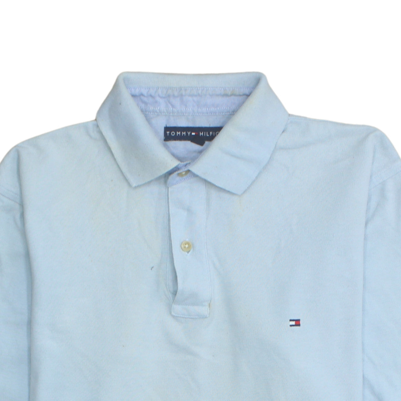 Tommy Hilfiger Men's Blue Long Sleeve Cotton Polo Shirt M