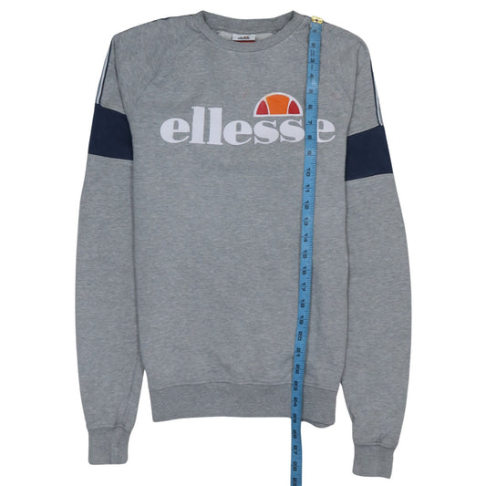 Ellesse Womens Grey Sweatshirt UK 4 Logo Pullover Classic Fit