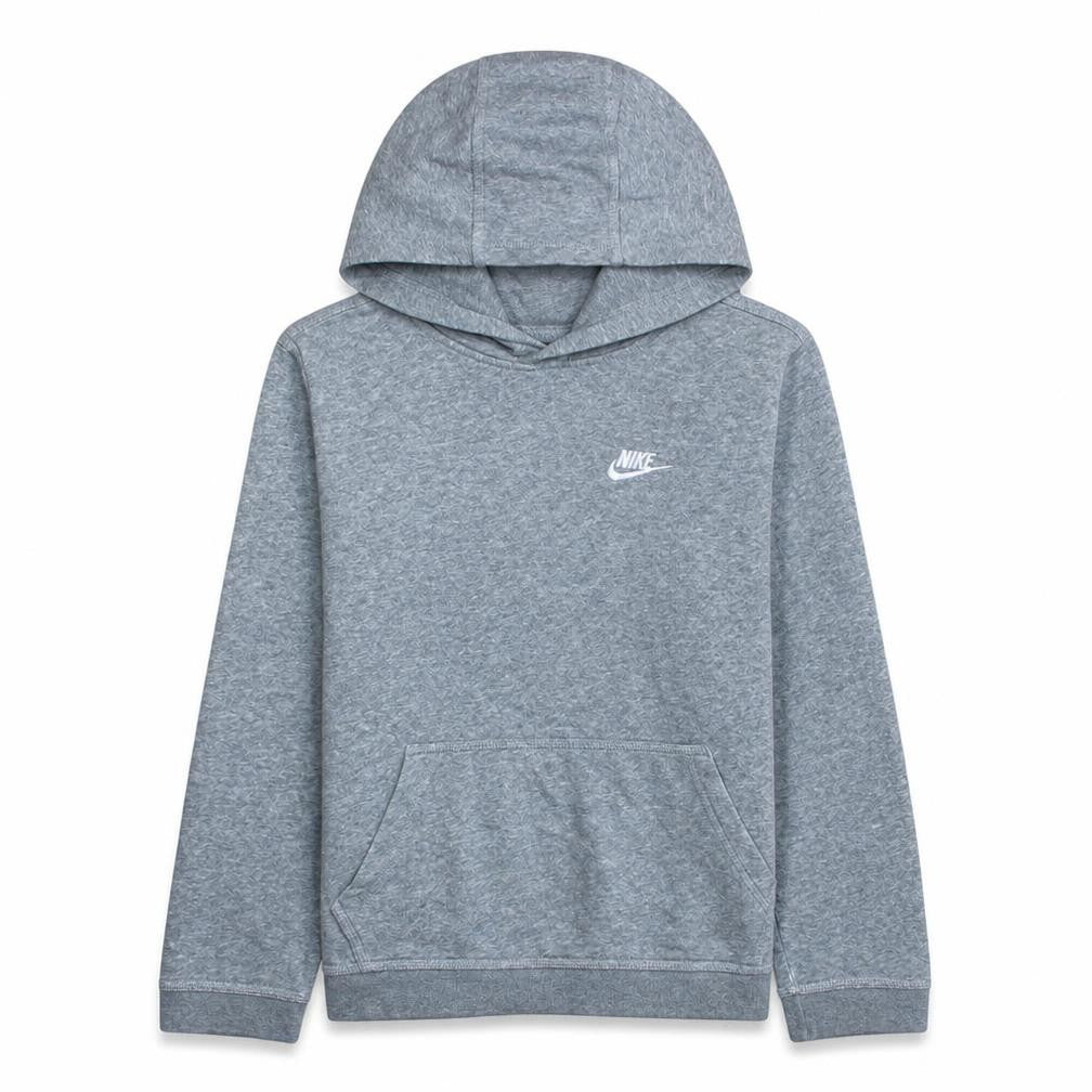 Front view of Nike boys’ grey xl pullover hoodie fleece lined sweatshirt