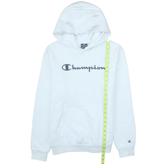 Champion Boys White Pullover Hoodie 2XL Logo Graphic Fleece Sweatshirt
