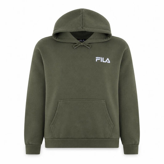 Fila Womens Khaki Green Pullover Hoodie M Embroidered Logo Casual