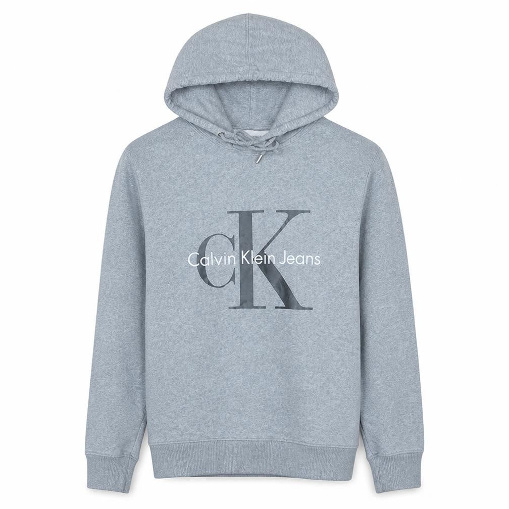 Calvin Klein Jeans Men's Grey Pullover Regular Fit Hoodie S