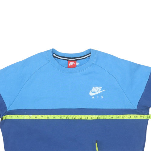 Nike Air Men's Blue Colour Block Sweatshirt Size L Regular Fit