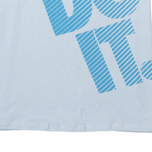 Nike Men's Blue Graphic 'Just Do It' Crew Neck T-Shirt Size S