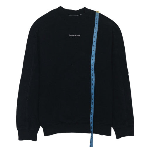 Calvin Klein Jeans Men's Black Small Crew Neck Logo Sweatshirt