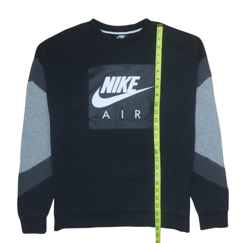 Nike Men's Black Air Logo Fleece Sweatshirt Size S Regular Fit