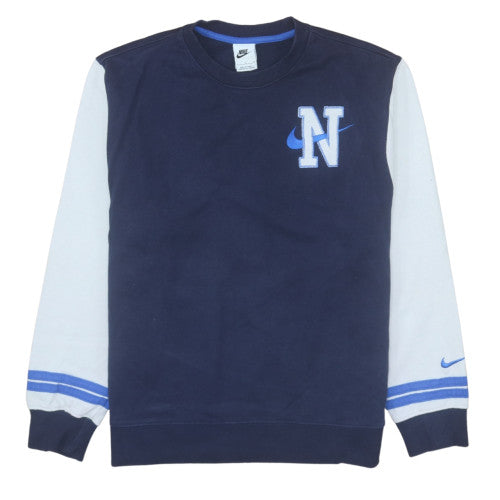 Nike Men’s Blue Pullover Sweatshirt L Embroidered Logo Sportswear
