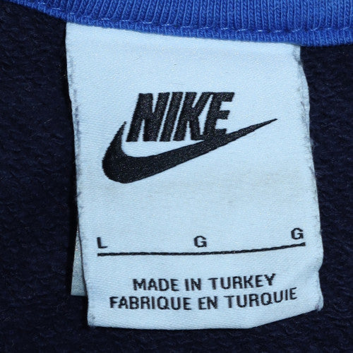 Nike Men’s Blue Pullover Sweatshirt L Embroidered Logo Sportswear