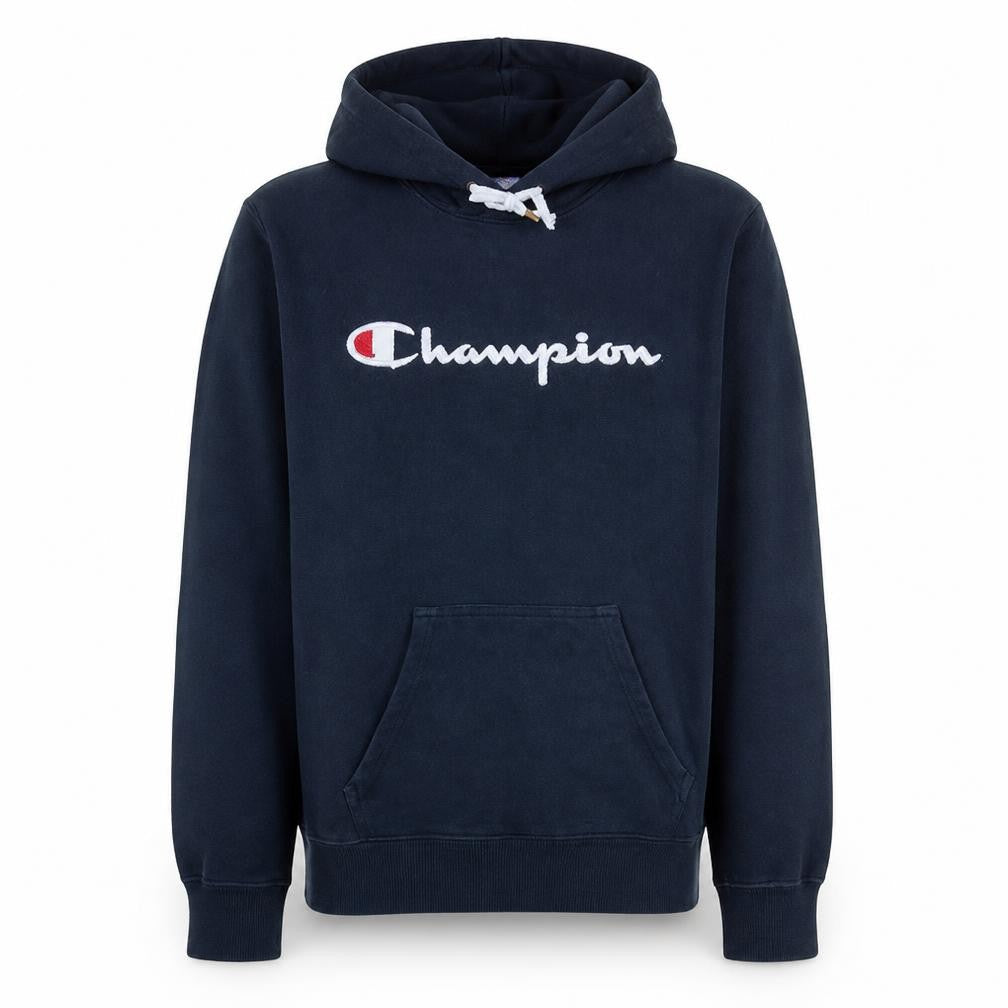 Champion Men's Blue Pullover Hoodie Medium Logo Sweatshirt