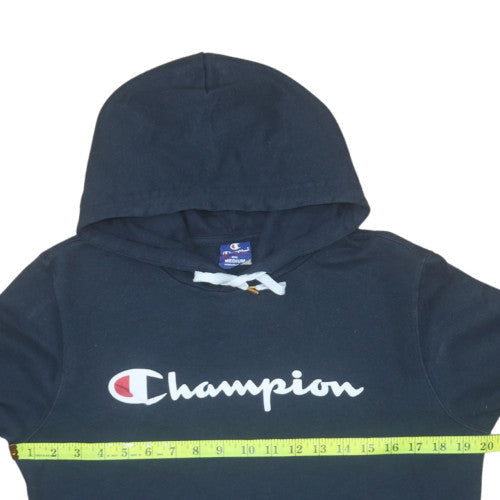 Champion Men's Blue Pullover Hoodie Medium Logo Sweatshirt