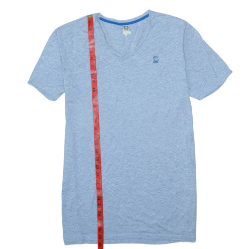 G-Star Raw Men's Blue V-Neck Short Sleeve T-Shirt XL Cotton Blend