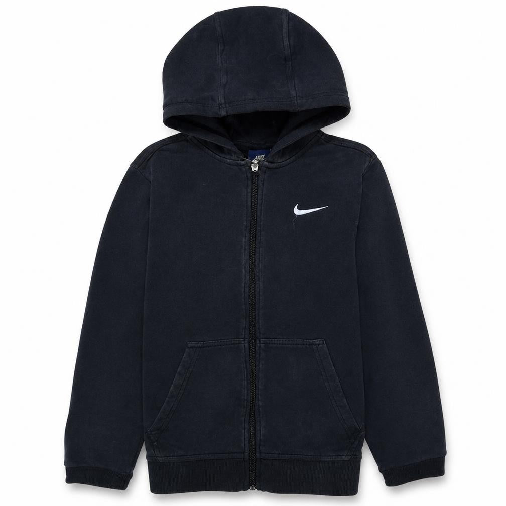 Nike Boys Black Full Zip Hoodie Sweatshirt 12-13 Years Fleece Lined