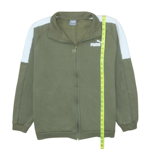 Puma Men's Green Track Jacket L Full Zip Athletic Casual