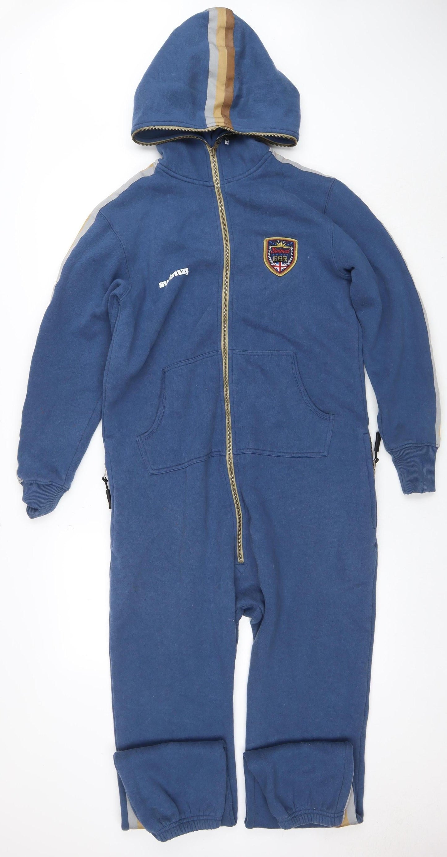 Swimzi Boys Blue Hooded One Piece Zip All-in-One 13 Years