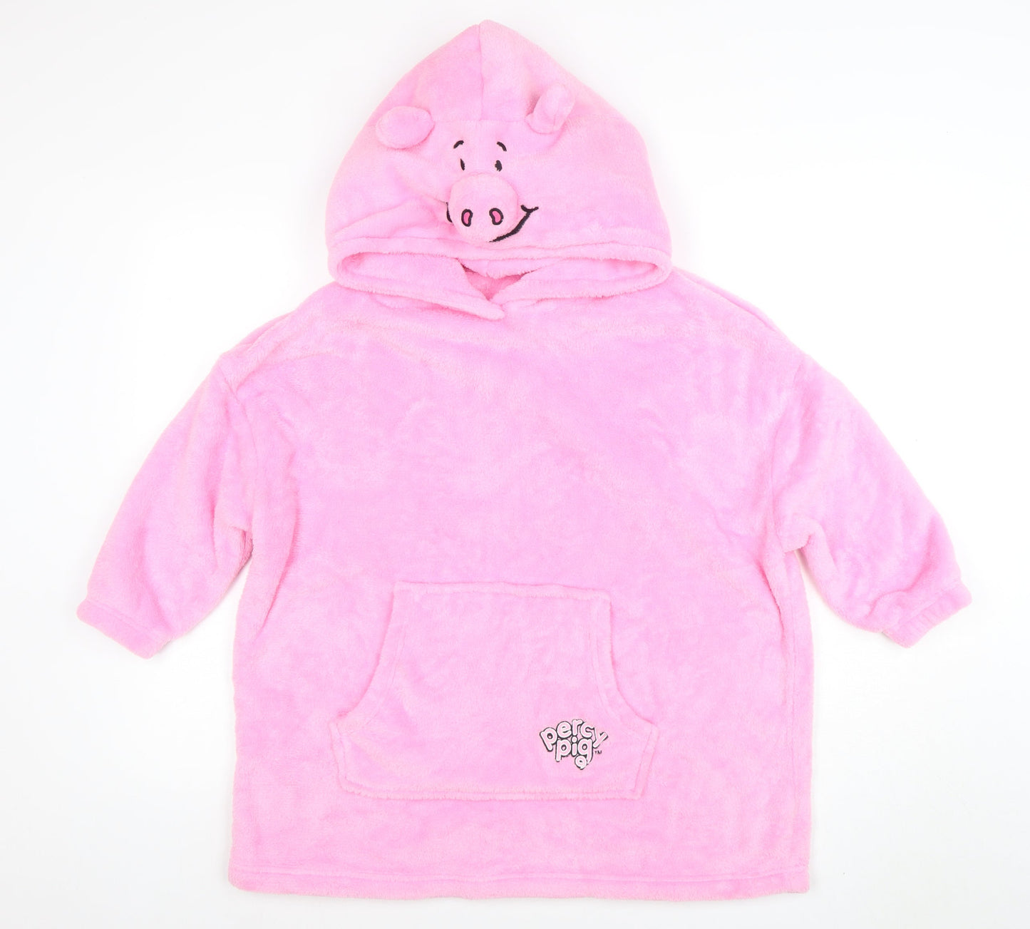 Marks and Spencer Girls Pink Percy Pig Hooded Fleece Robe Medium